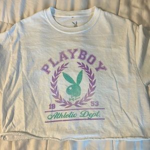 Playboy Cropped Short Sleeved Shirt - Size Medium